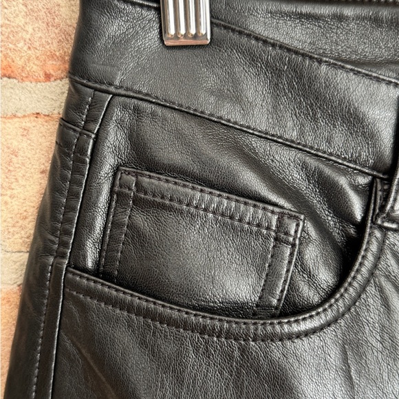 Aritzia Wilfred Melina Black Vegan Leather High Rise Pants - Picture 6 of 11